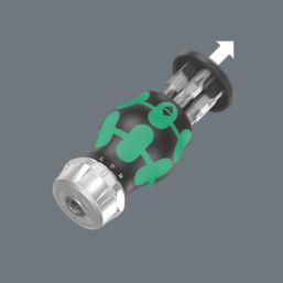 Wera Kraftform Kompakt Stubby Magazine RA 3 Interchangeable Ratchet Screwdriver Set 6 Pcs