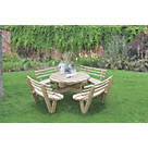 Forest Circular Garden Picnic Table with Seat Backs 2460mm x 2460mm x 820mm