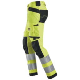 Snickers 6243 Hi-Vis Work Trousers Yellow 41" W 32" L