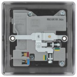 British General Nexus Metal 13A 1-Gang SP Switched Socket + 3A 18W 2-Outlet Type A & C USB Charger Black Nickel with Black Inserts
