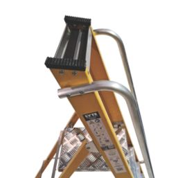 Lyte Fibreglass 2.43m 7 Step Platform Step Ladder With Handrail