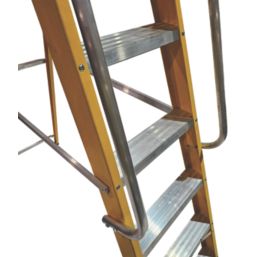 Lyte Fibreglass 2.43m 7 Step Platform Step Ladder With Handrail