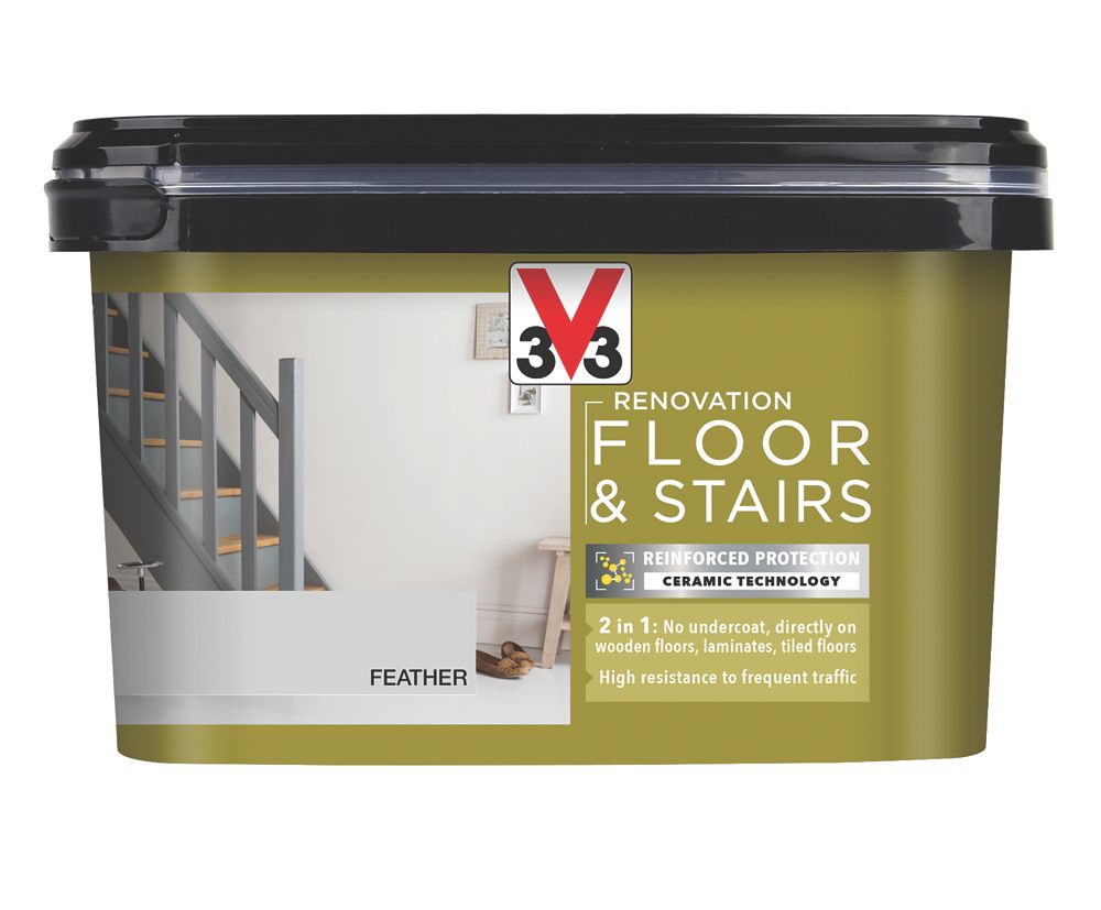 V33 2Ltr Feather Satin Acrylic Floor Paint Screwfix