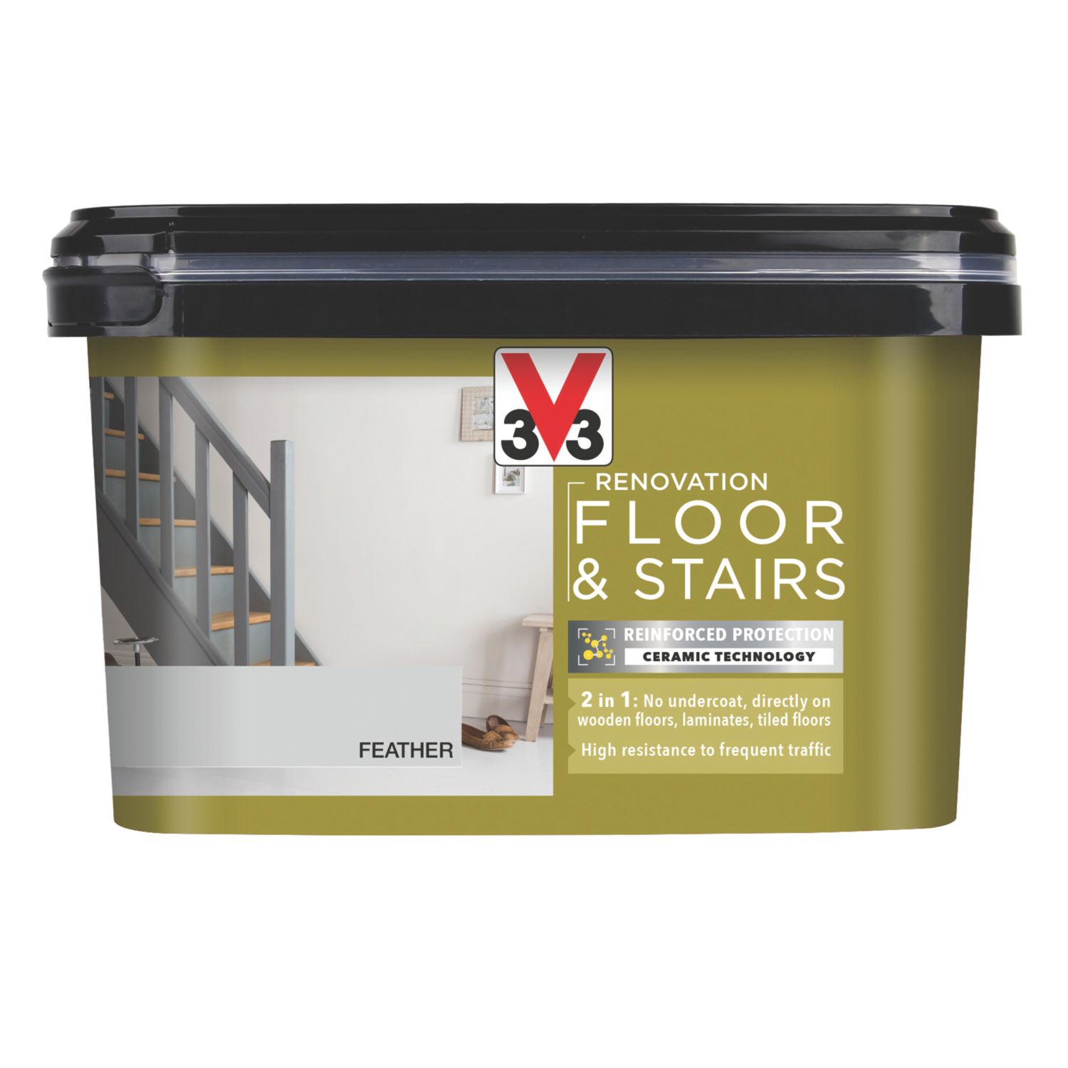 V33 2Ltr Feather Satin Acrylic Floor Paint (729FW)
