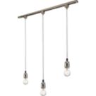 Knightsbridge Vintage 1-Circuit Pendant for Track Lighting Brushed Chrome