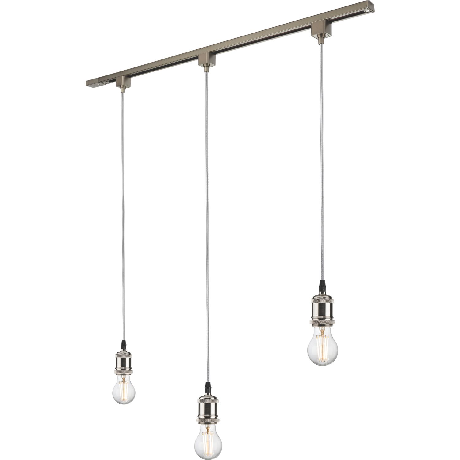 Knightsbridge Vintage 1-Circuit Pendant for Track Lighting Brushed Chrome (729GA)