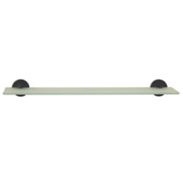 Croydex Epsom Black Zinc Alloy Flexi-Fix Glass Shelf 620mm x 133mm x 54mm
