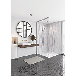 Splashwall Marmo Linea Bathroom Wall Panel Matt White  1200mm x 2420mm x 10mm
