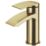 Refurb Swirl Wye Brushed Brass 150mm Cloakroom Lever Mono Basin Mixer Tap  With Clicker Waste