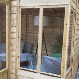 Forest Oakley 6' x 4' (Nominal) Apex Timber Summerhouse with Base