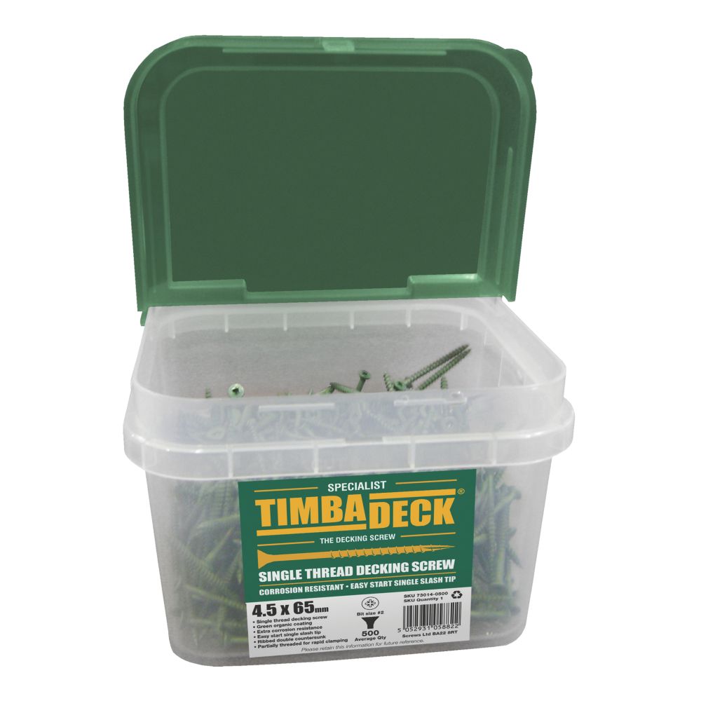 Timbadeck PZ DoubleCountersunk Decking Screws 4.5mm x 65mm 500 Pack