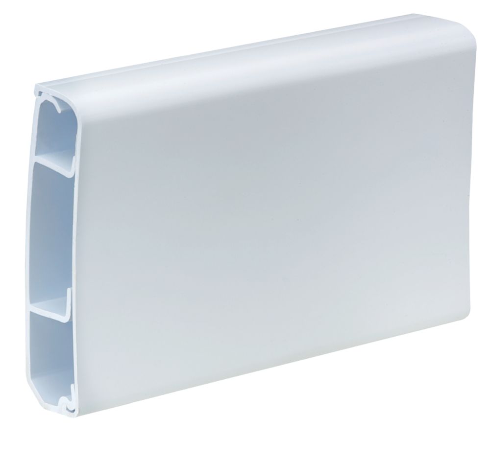 Tower PVC White Mini Skirting Trunking 100mm x 25mm x 3m 2 Pack - Screwfix