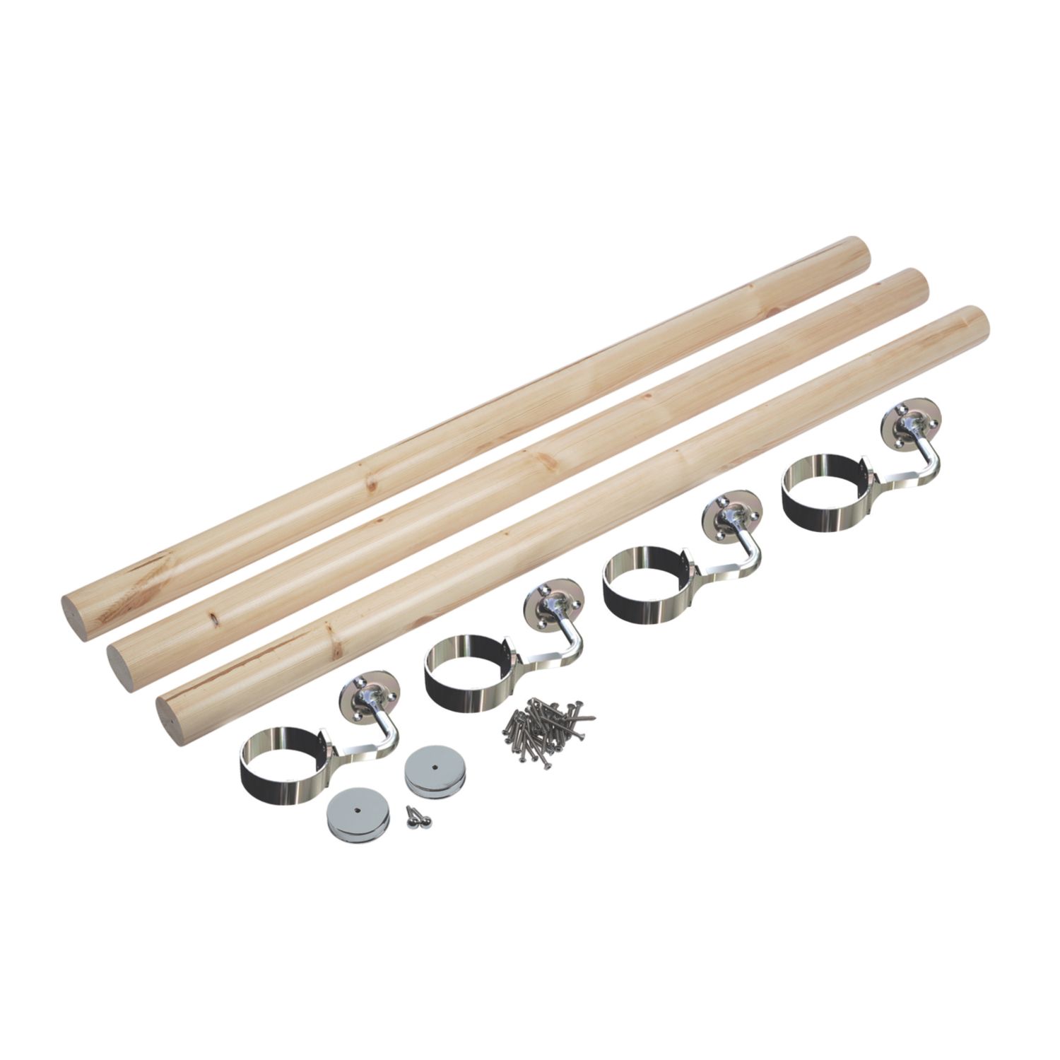Richard Burbidge Pine Round Staircase Handrail Kit UnFinished 3600mm (73088)