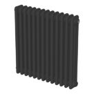 Flomasta 600mm x 605mm 2580BTU Black Horizontal 3 Column Radiator