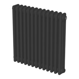 Flomasta 600mm x 605mm 2580BTU Black Horizontal 3 Column Radiator