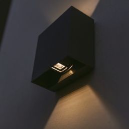 Lutec Gemini Beams Outdoor LED Wall Light Black 7.5W 350lm