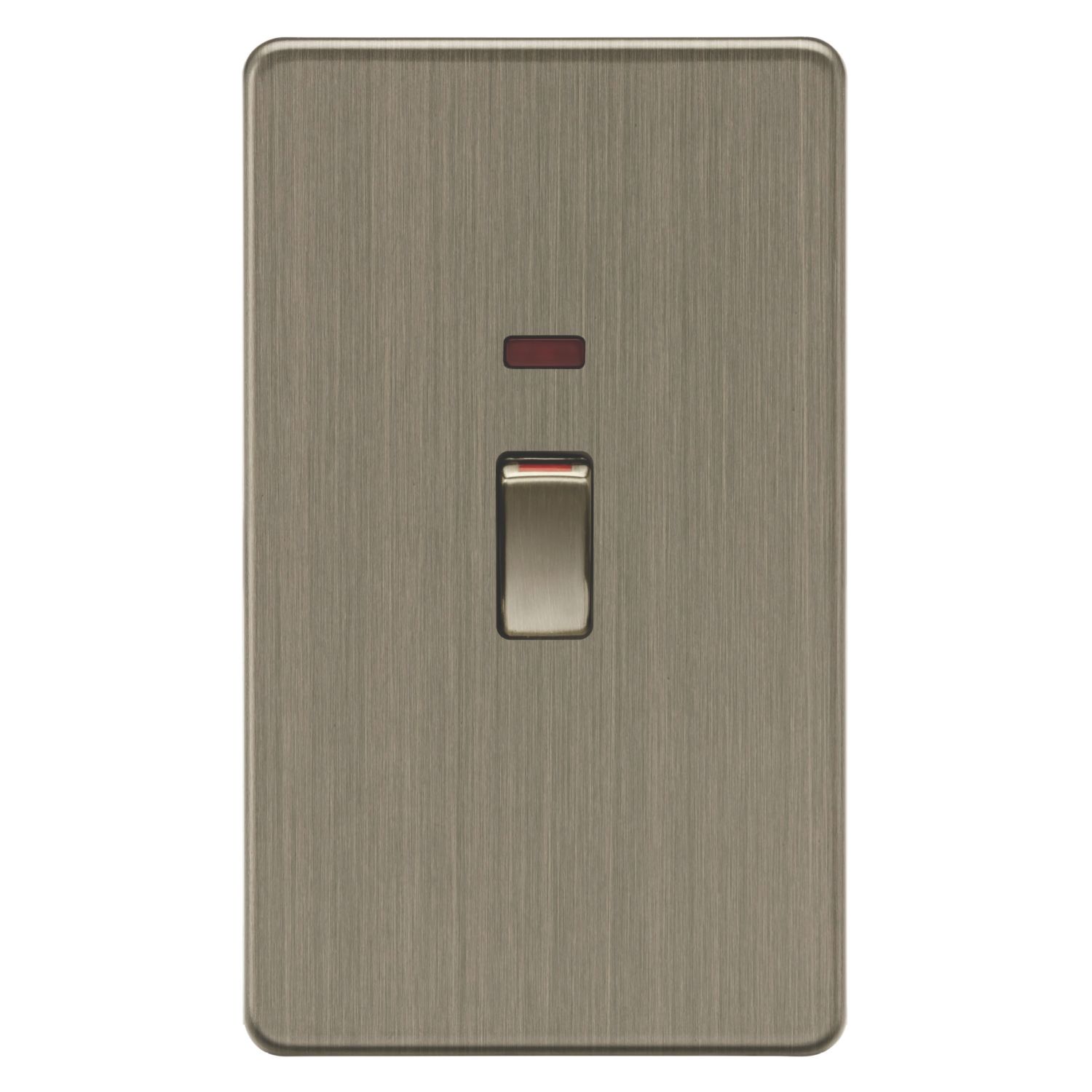 Knightsbridge Screwless 45A 2-Gang DP Cooker Switch Antique Brass with Neon (730CR)