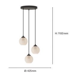 Eglo Ariscani 1 3-Light Pendant Black
