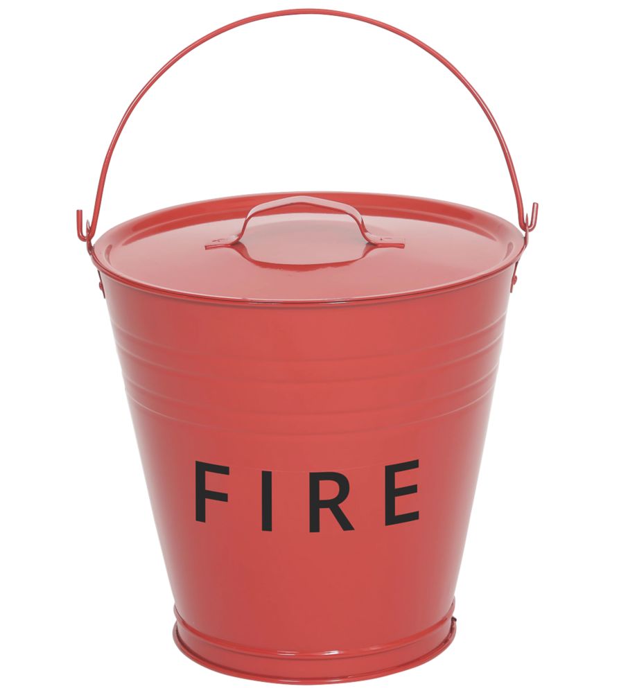 Metal Fire Bucket & Lid 10Ltr - Screwfix