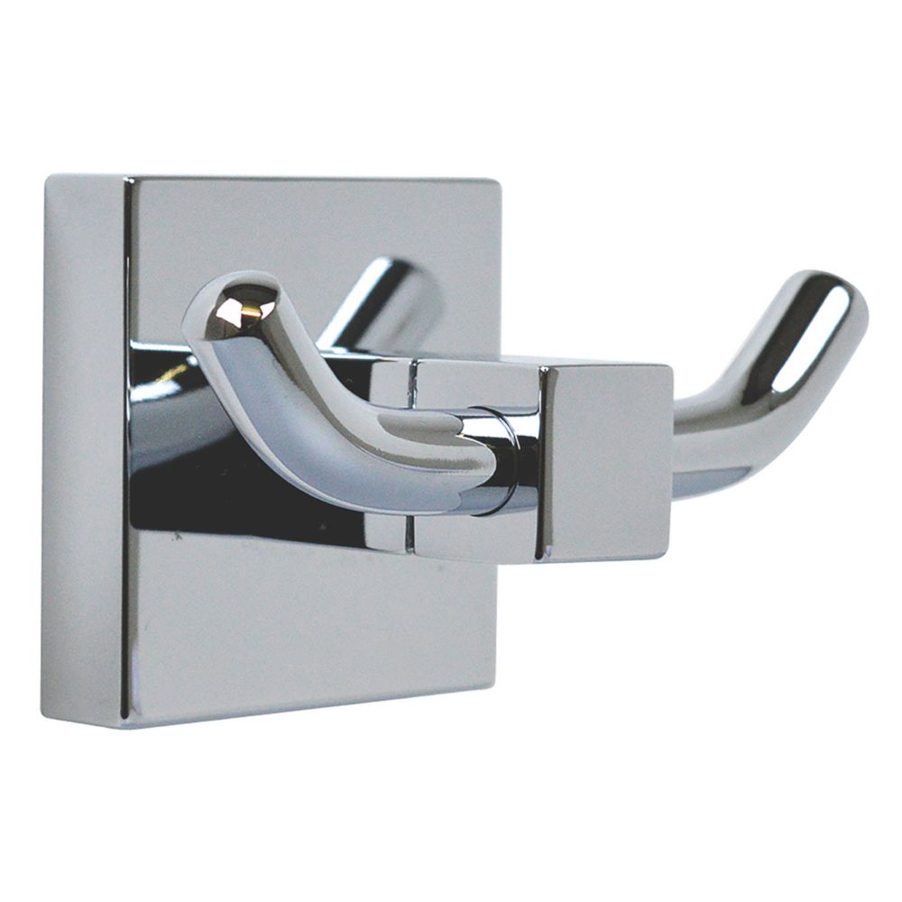 Aqualux Epsom Double Robe Hook Chrome | Towel Holders | Screwfix.com