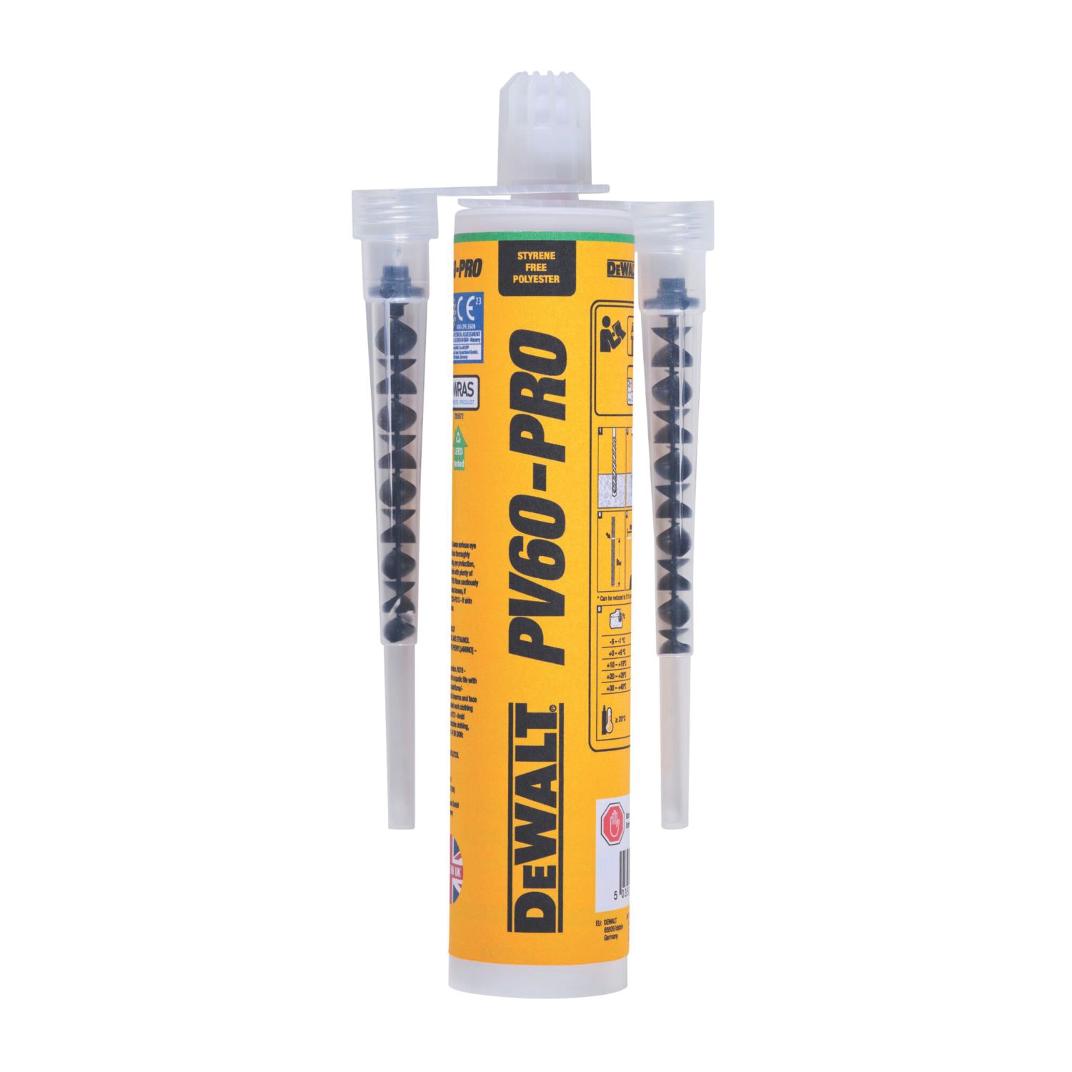 DeWalt DFC1330000 Polyester Styrene-Free Chemical Anchor Resin 300ml (730JA)