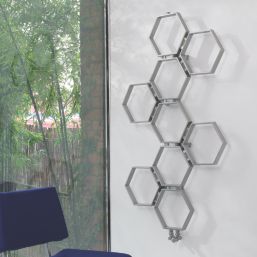 Time 1400mm x 785mm 1998BTU Silver Flat Designer Towel Radiator