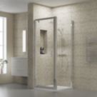 ETAL  Framed Square Pivot Door Shower Enclosure & Tray  Chrome 755mm x 750mm x 1940mm