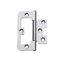 Smith & Locke Polished Chrome  Flush Hinges 75mm x 55mm 2 Pack