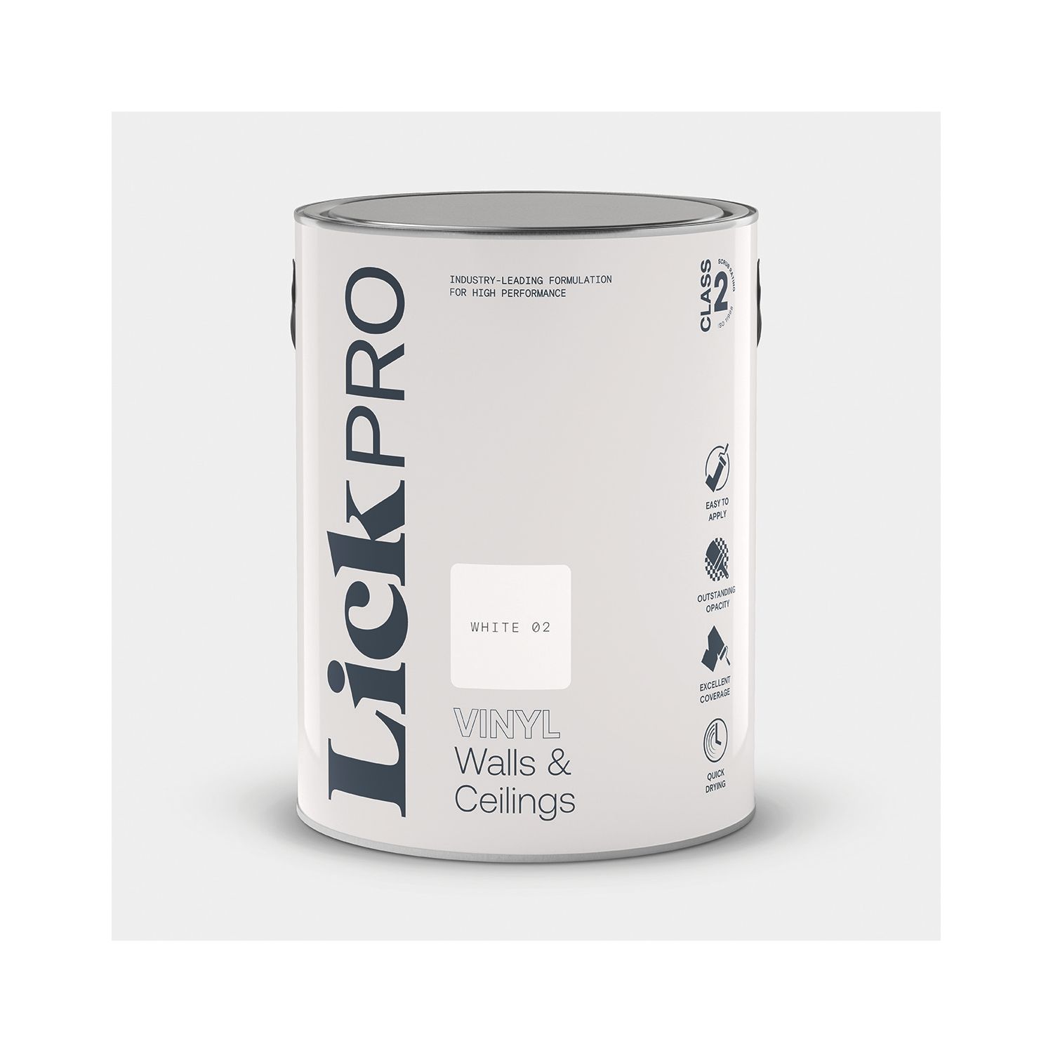 LickPro 5Ltr White 02 Vinyl Matt Emulsion Paint (730TM)