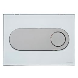 Fluidmaster Schwab Circle 256720 Dual-Flush Flushing Plate White Glass