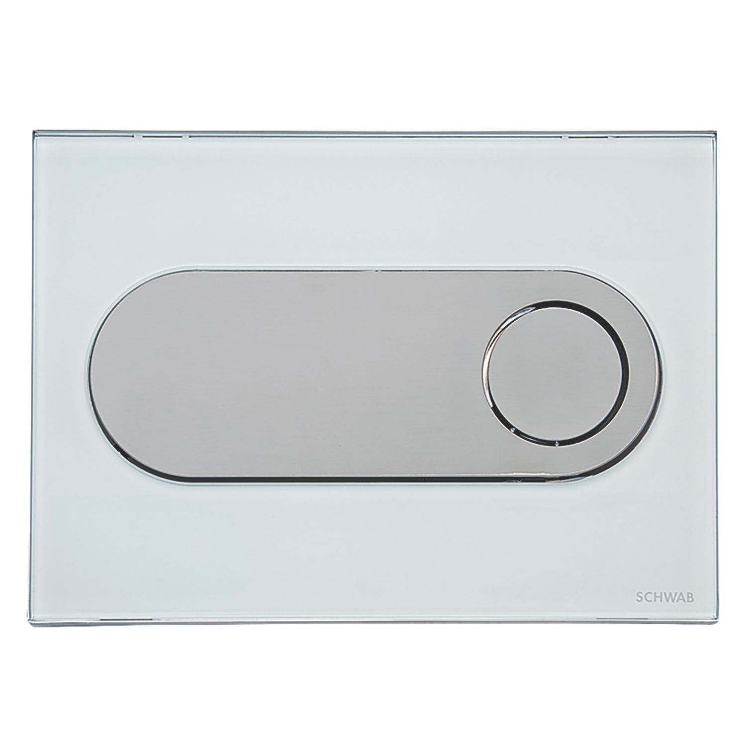 Fluidmaster Schwab Circle 256720 Dual-Flush Flushing Plate White Glass (7313X)