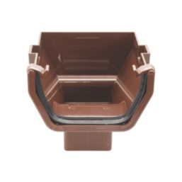 FloPlast  uPVC Square Stop End Outlet Brown 114mm x 65mm