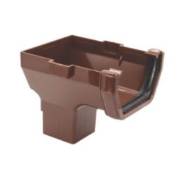 FloPlast  uPVC Square Stop End Outlet Brown 114mm x 65mm