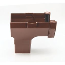 FloPlast  uPVC Square Stop End Outlet Brown 114mm x 65mm