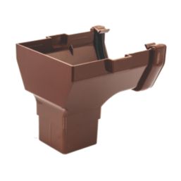 FloPlast  uPVC Square Stop End Outlet Brown 114mm x 65mm