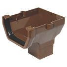 FloPlast  uPVC Square Stop End Outlet Brown 114mm x 65mm