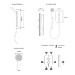 Aqualisa Lumi+ Mirrored 10.5kW  Electric Shower