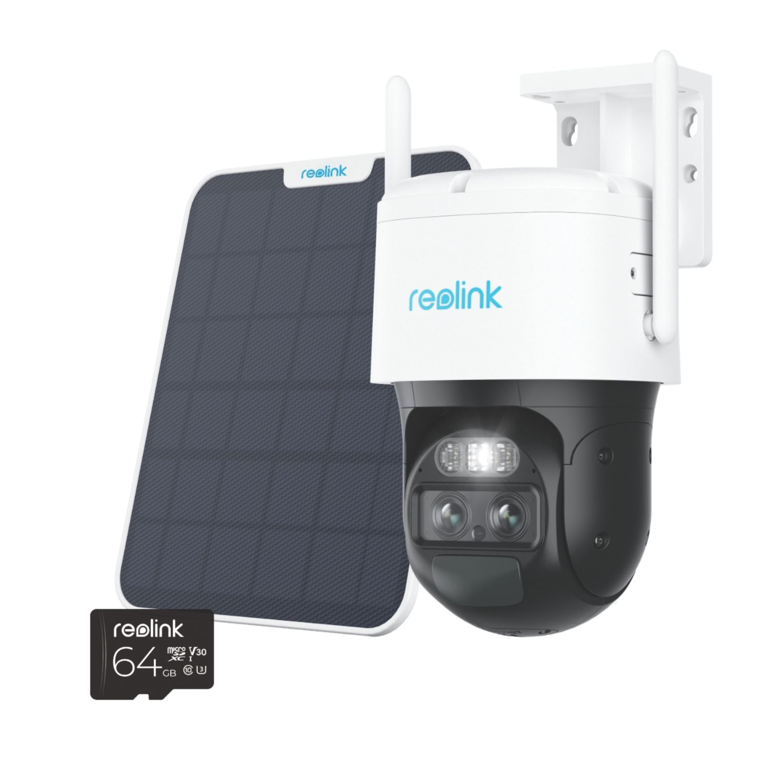 Reolink G770 TrackMix Solar-Powered White Wired or Wireless 4K Indoor & Outdoor Round Camera (731AV)