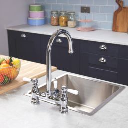 ETAL Bishop Traditional Bridge Style 3-in-1 Instant Boiling Water Kitchen Tap Chrome