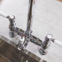 ETAL Bishop Traditional Bridge Style 3-in-1 Instant Boiling Water Kitchen Tap Chrome