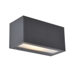 Lutec Inka Outdoor LED Solar Hybrid Wall Light Dark Grey 720lm
