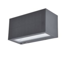 Lutec Inka Outdoor LED Solar Hybrid Wall Light Dark Grey 720lm