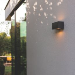 Lutec Inka Outdoor LED Solar Hybrid Wall Light Dark Grey 720lm