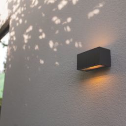 Lutec Inka Outdoor LED Solar Hybrid Wall Light Dark Grey 720lm