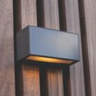 Lutec Inka Outdoor LED Solar Hybrid Wall Light Dark Grey 720lm