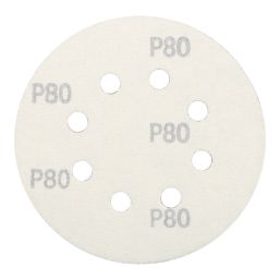 Titan   80 Grit 8-Hole Punched Multi-Material Sanding Discs 125mm 5 Pack