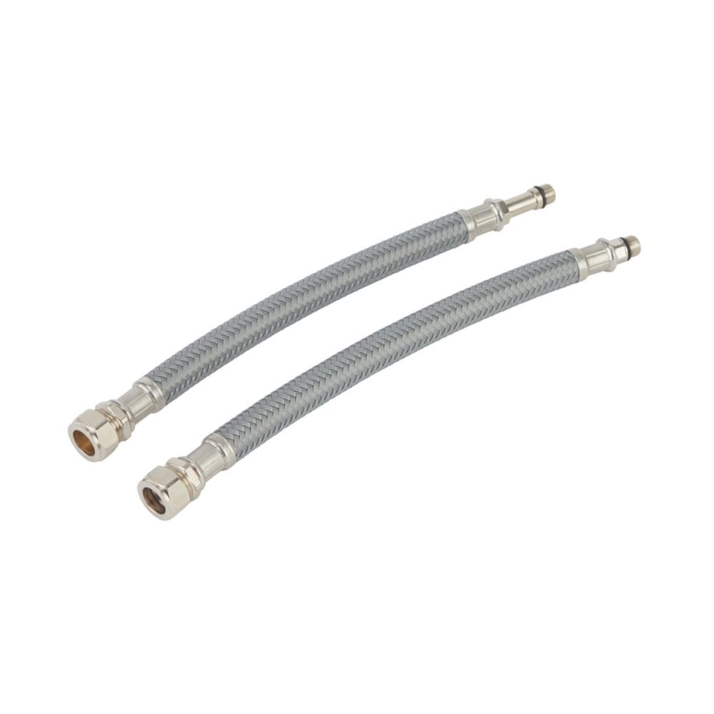 Flomasta Straight Flexible Hose M12 x 15mm x 300mm 2 Pack (Free C&C)