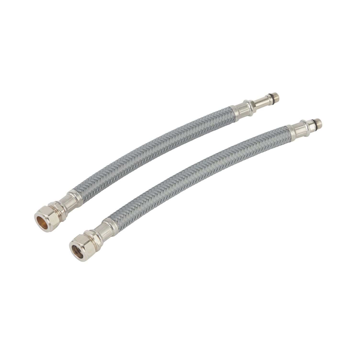 Flomasta Straight Flexible Hose M12 x 15mm x 300mm 2 Pack (731FA)