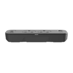 Masterplug 13A 2-Gang Switched Surge-Protected Extension Lead + 3.25A 3-Outlet Type A & C USB Charger Matt Black 2m