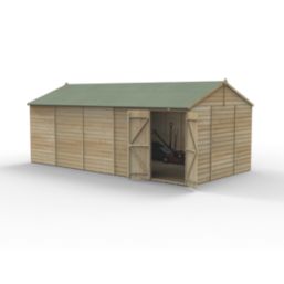 Forest Beckwood 19' 6" x 10' (Nominal) Reverse Apex Shiplap Timber Shed with Assembly